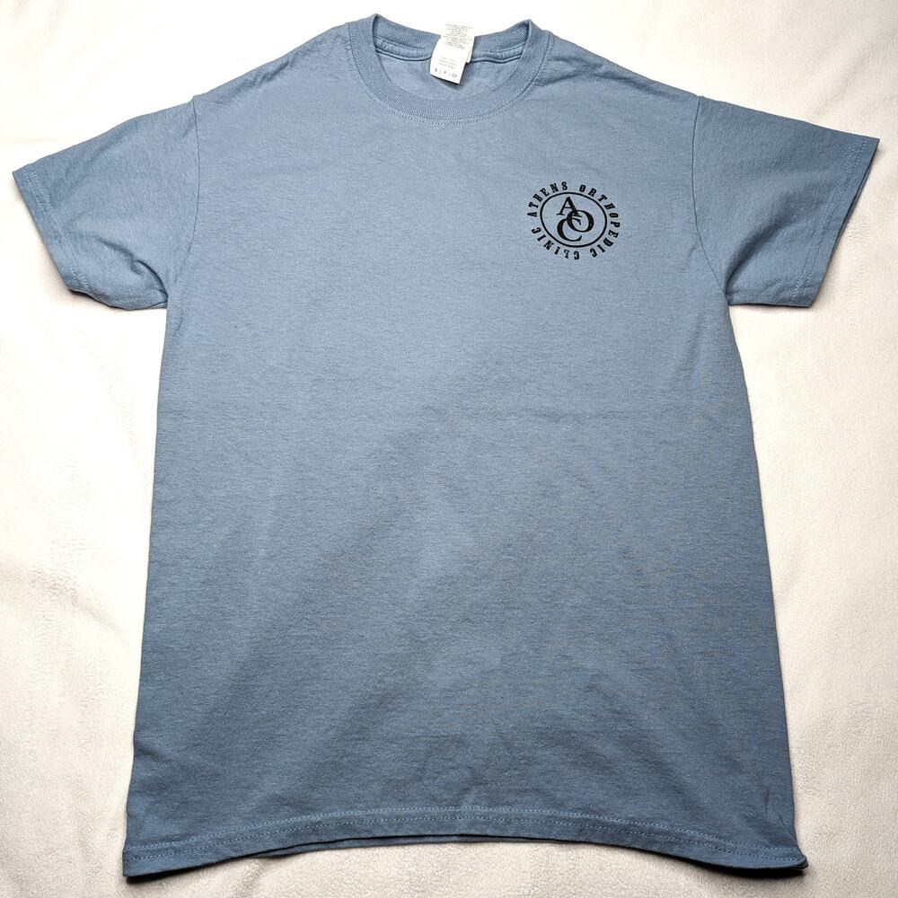 Graphic T-Shirt Men's Small Blue Casual Streetwear Cotton